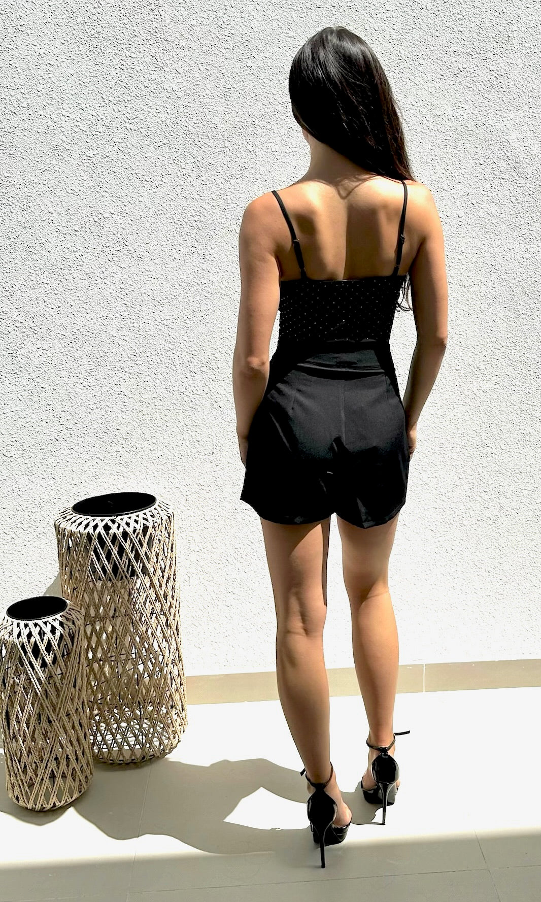 Naomi Sparkle Bodysuit - Black