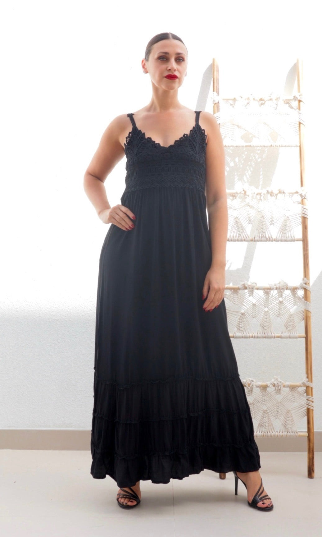 knee length dresses for ladies Abigail Lace Maxi Dress