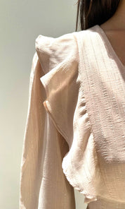 Female model wearing Freya Lurex Co-ord - Natural- showcasing the latest ladies fashion with free delivery