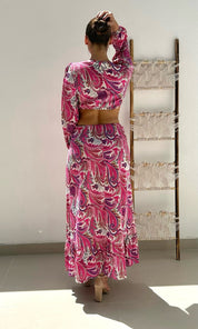 Marina Paisley Cut-Out Dress - Pink