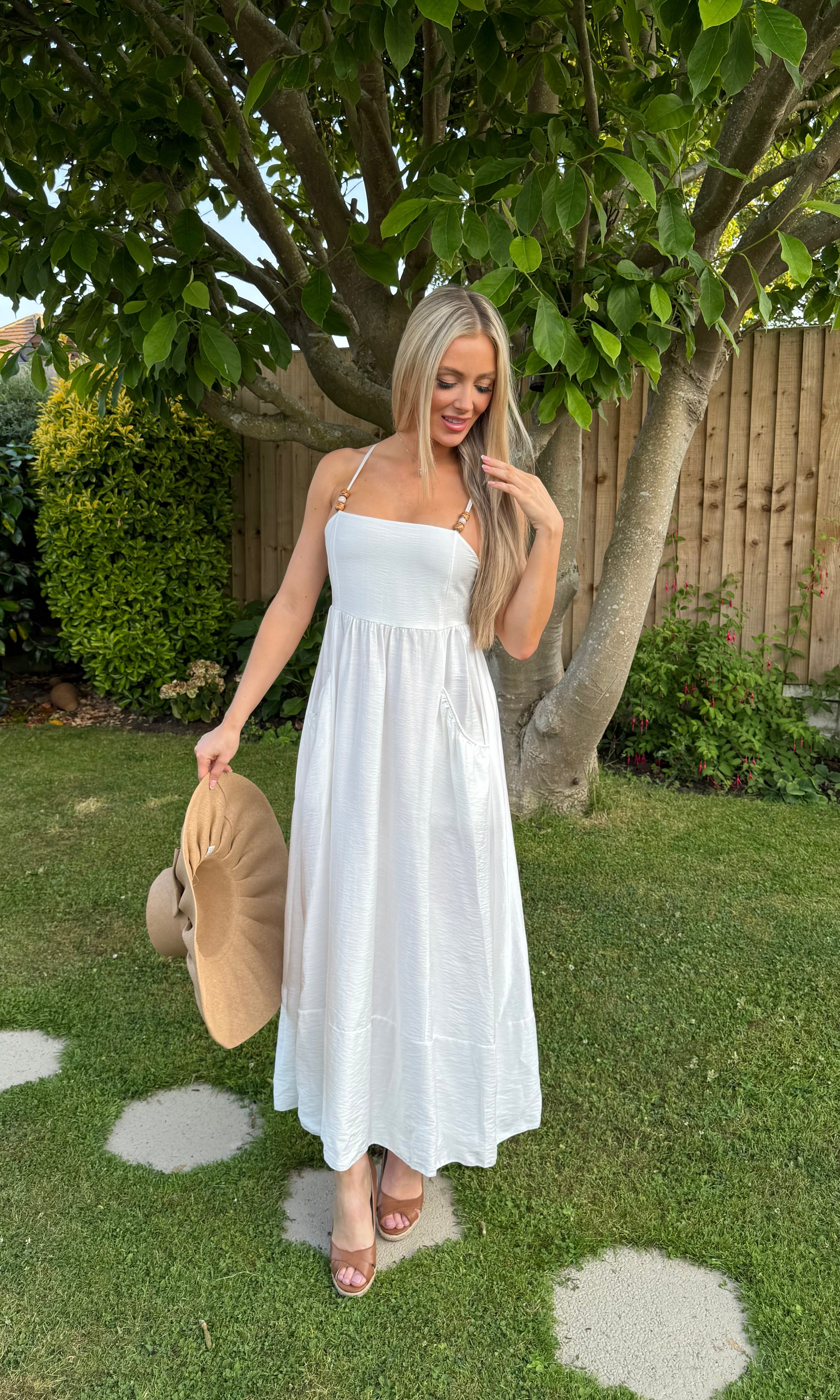 Tammy Boho Pocket Dress - White