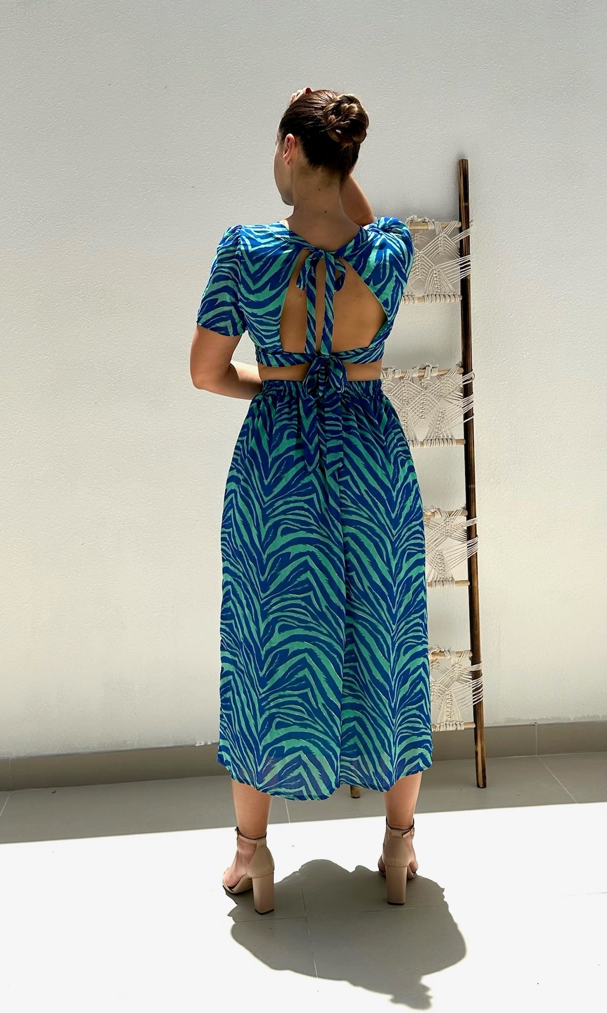 Jenna Cut-Out Dress - Blue / Green