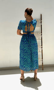 Jenna Cut-Out Dress - Blue / Green