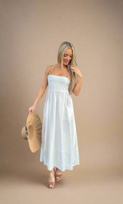 Tammy Boho Pocket Dress - White