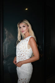 Hannah crochet top co-ord - White