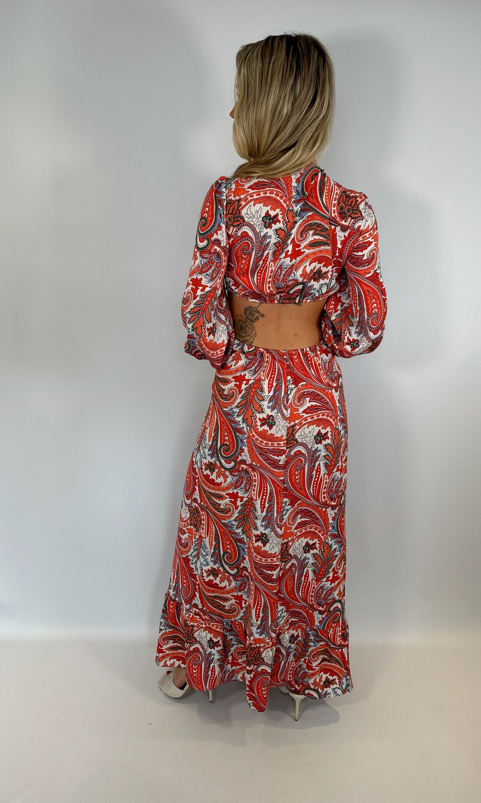 Marina Paisley Cut-Out Dress - Orange - Alorabella - Maxi dress (8616002322718)