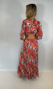 Marina Paisley Cut-Out Dress - Orange - Alorabella - Maxi dress (8616002322718)