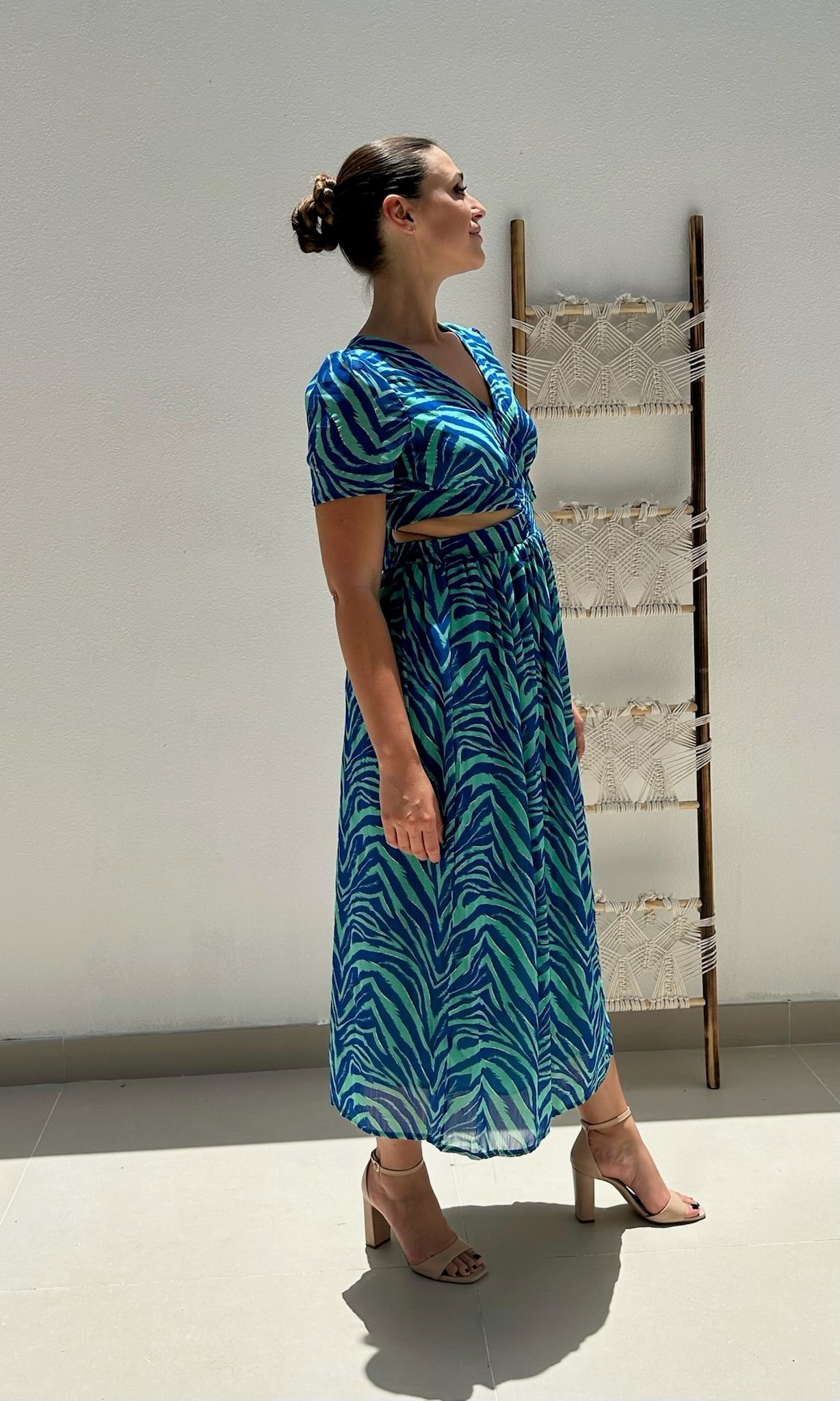 Jenna Cut-Out Dress - Blue / Green