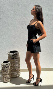 Naomi Sparkle Bodysuit - Black