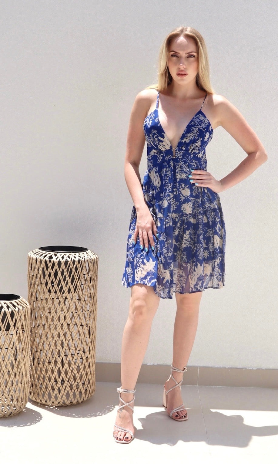 Nikita Cross Back Dress - Royal Blue at Alorabella-Dress