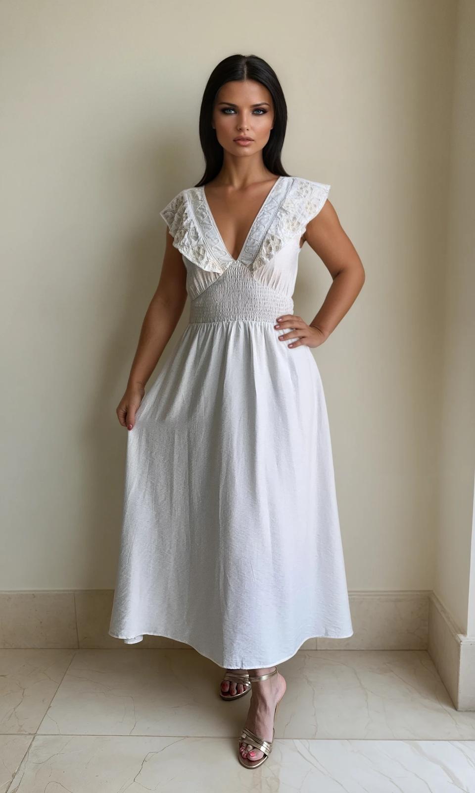 Sahara Embroidered Maxi Dress - Ivory