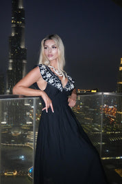 Sahara Embroidered Maxi Dress - Black