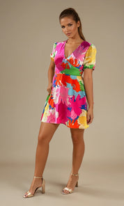 Lily Flower Print Dress - Pink