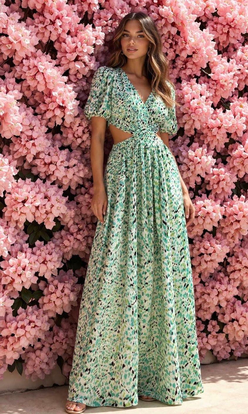 Lannah Cut-Out Dress - Green