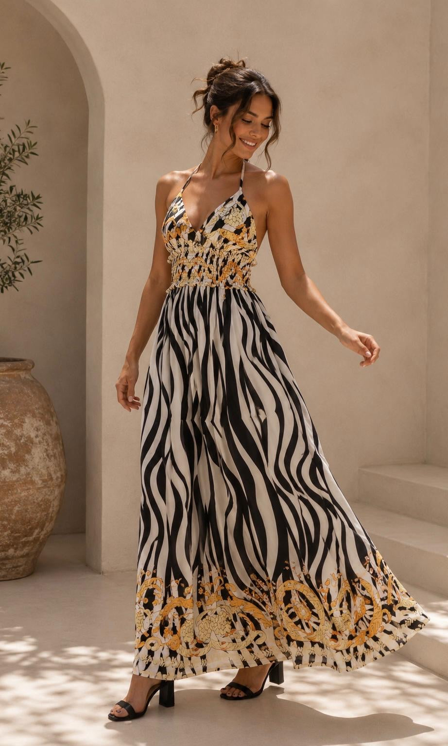 Saskia Halter Dress - White