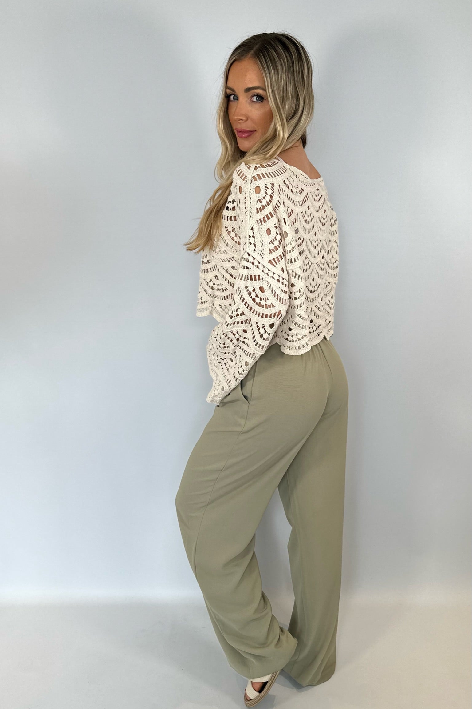 Courtney Crochet Top - Cream - Alorabella -  (8615441563934)