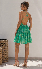 Nikita Cross Back Dress - Green