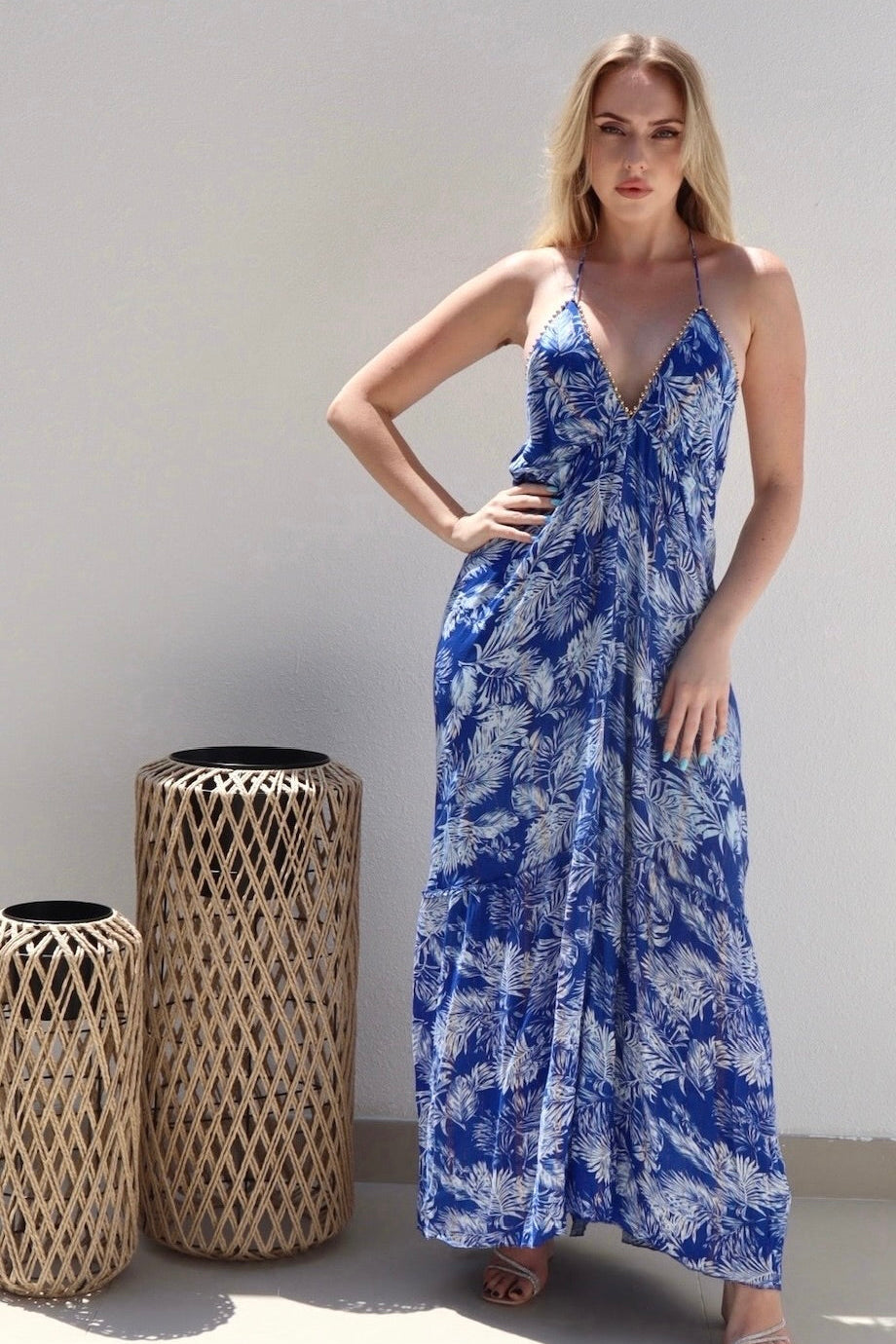 Felicity Beaded Halter Dress