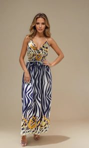 Saskia Halter Dress - Navy