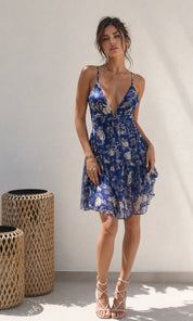 Nikita Cross Back Dress - Royal Blue
