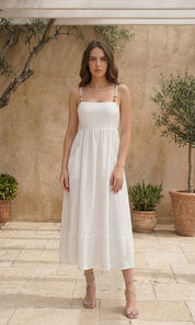 Tammy Boho Pocket Dress - White
