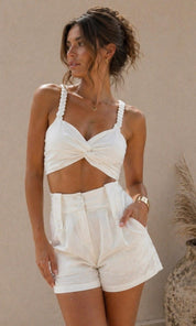 Camilla Twisted Short - White