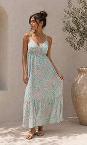 Scarlett Paisley Maxi - Turquoise