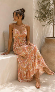 Scarlett Paisley Maxi - Orange