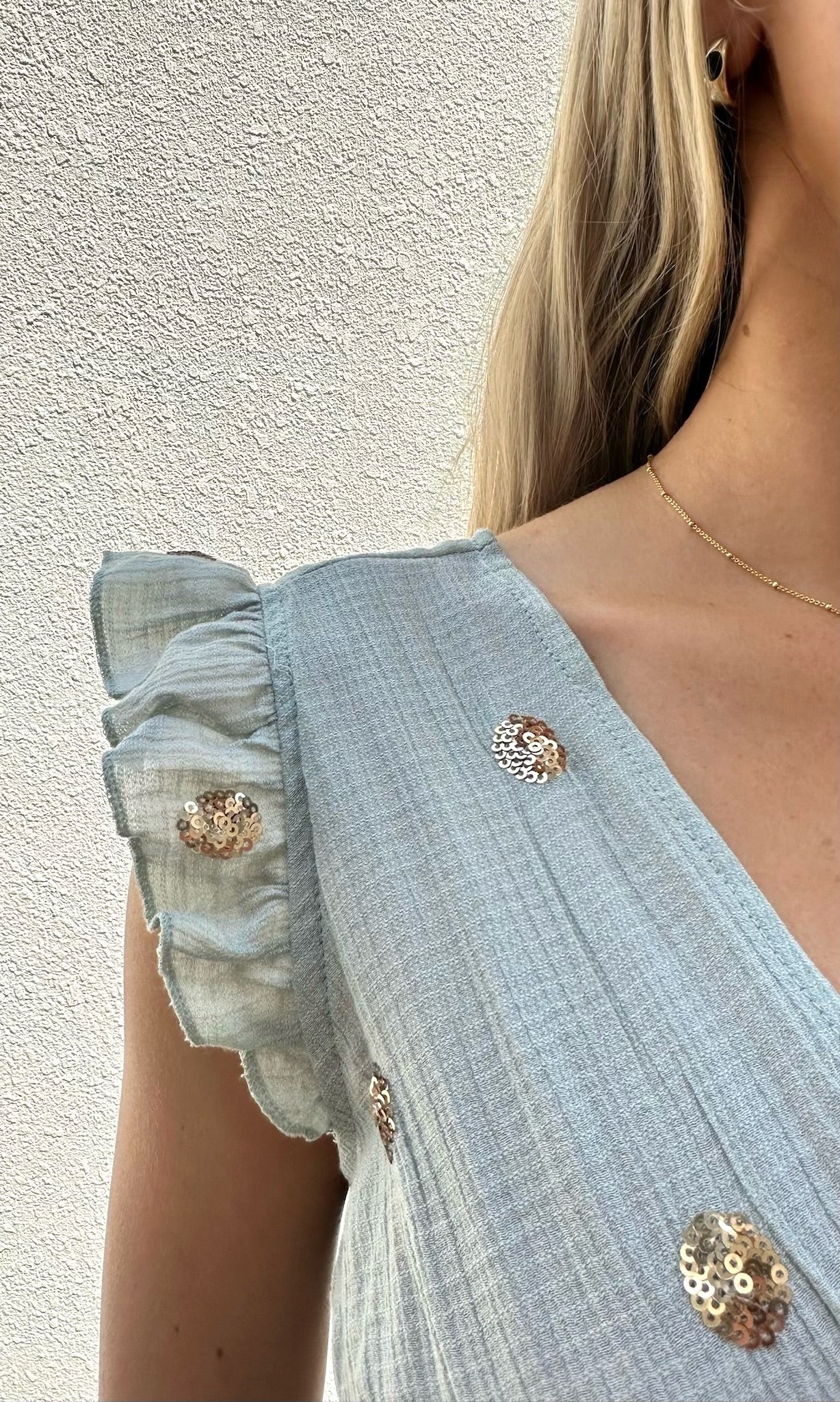 Female model wearing Ella Playsuit - Willow- showcasing the latest ladies fashion with free delivery 