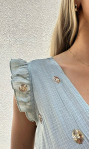 Female model wearing Ella Playsuit - Willow- showcasing the latest ladies fashion with free delivery 