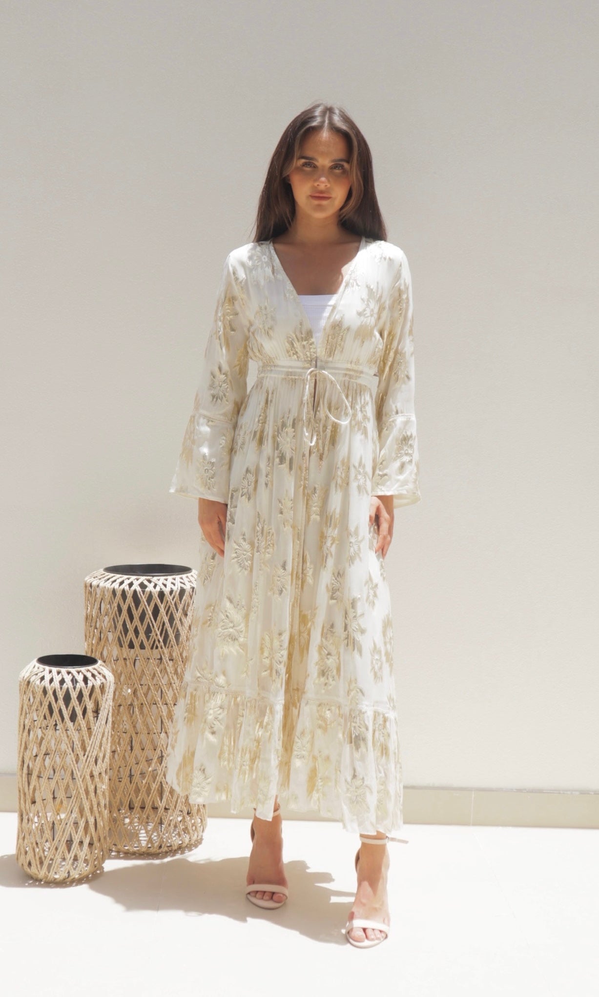cream kimono dress Toscana Boho Ivory & Cream Lace Kimono Robe