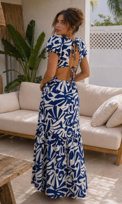Savanna Open Back Dress - Royal Blue