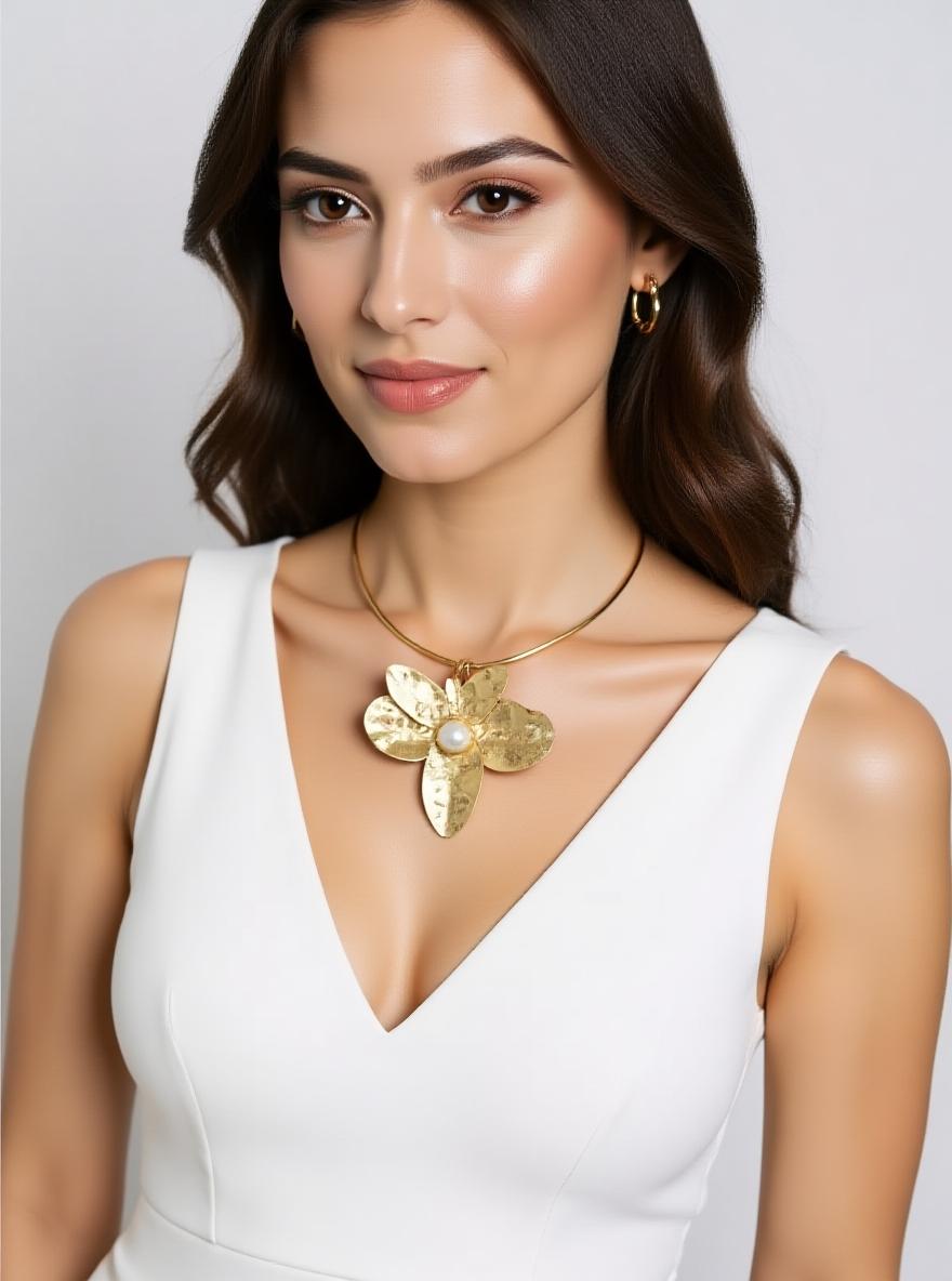 Flora gold flower necklace