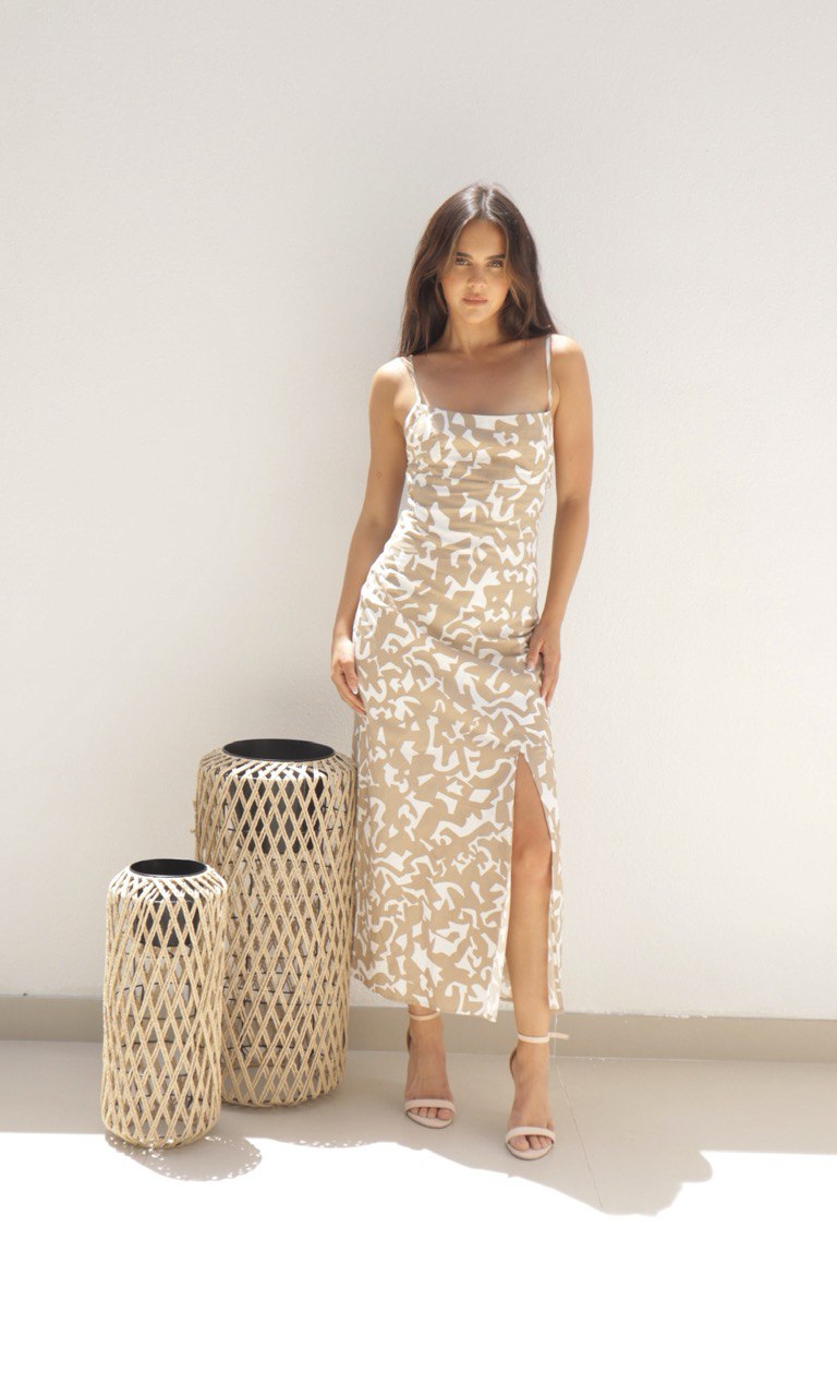 beige open back dress Beige Open Back Maxi Dress Groovy Mimi
